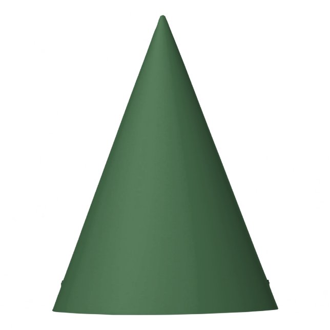 Solid colour plain Moss Green Party Hat (Front)
