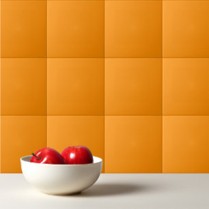 Solid colour plain orange Bright Marigold Tile