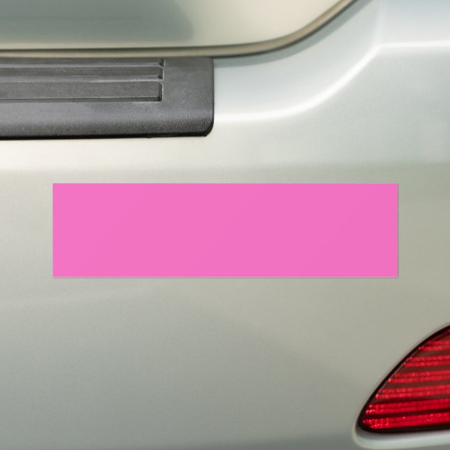 Solid colour plain orchid bright pink bumper sticker (On Car)