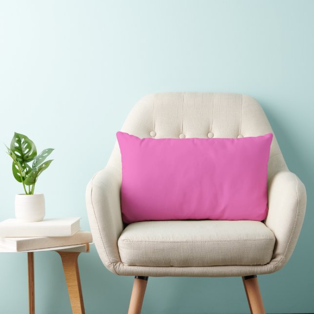 Solid colour plain orchid bright pink lumbar cushion (Chair)