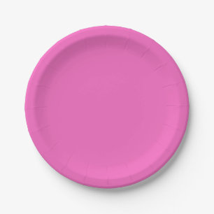 Solid colour plain orchid bright pink paper plate