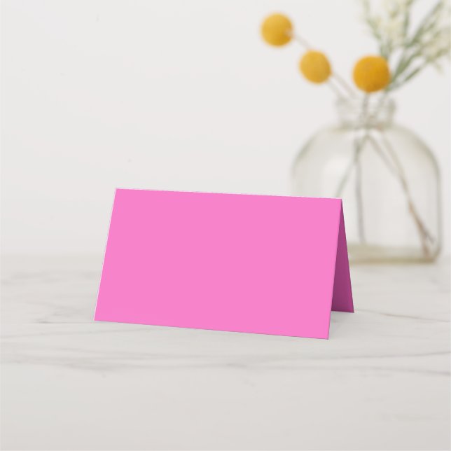 Solid colour plain orchid bright pink place card (Front)