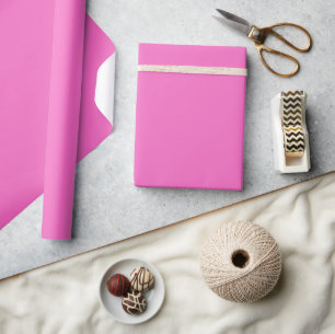 Solid colour plain orchid bright pink wrapping paper