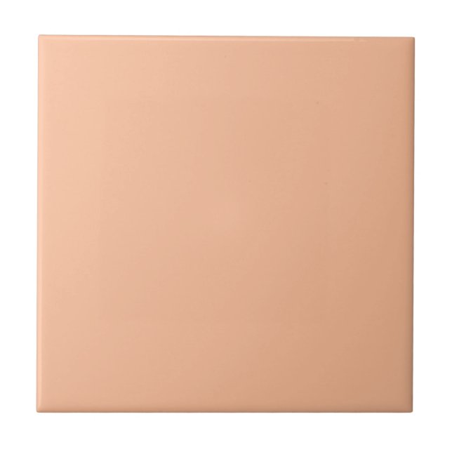 Solid colour plain pale orange Apricot Ice Tile (Front)