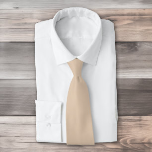 Solid colour plain Palomino beige Tie