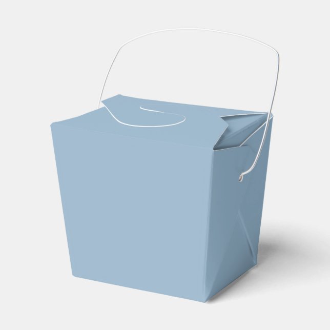 Solid colour plain pastel pale blue favour box (Front Side)