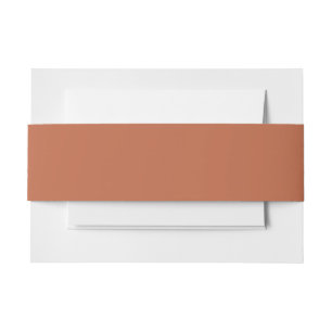 Solid colour plain pastel rust orange Invitation Belly Band