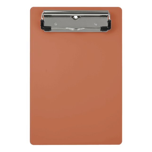  Solid colour plain pastel rust orange Mini Clipboard (Front)