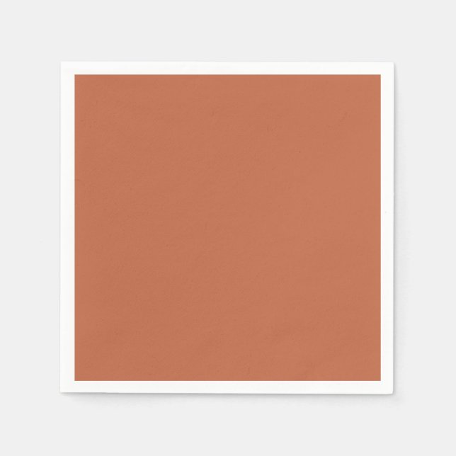  Solid colour plain pastel rust orange Napkin (Front)