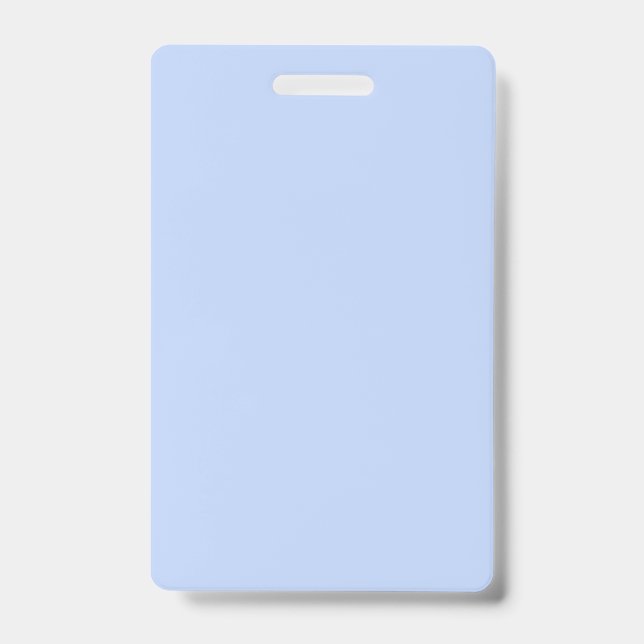 Solid colour plain periwinkle light blue ID badge (Front)