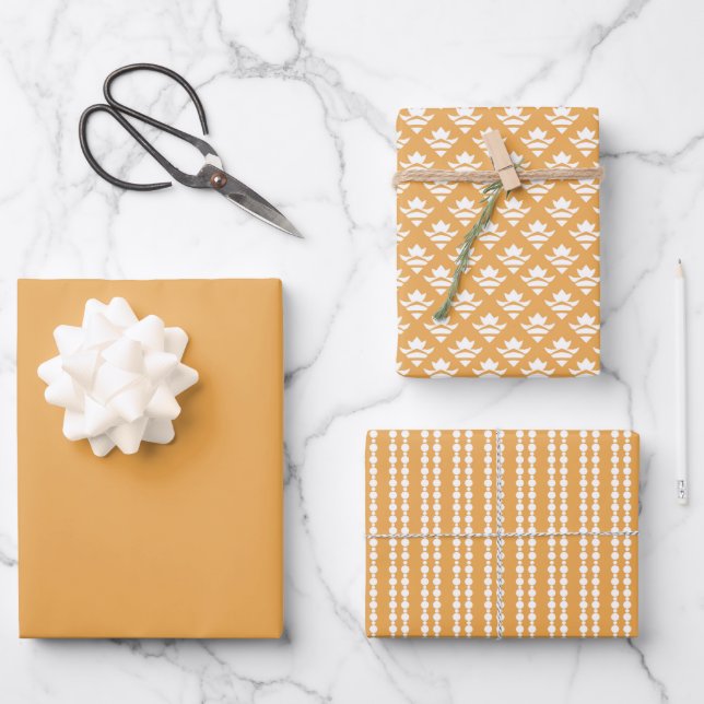 Solid colour plain Pollen Yellow Wrapping Paper Sheet (Front)