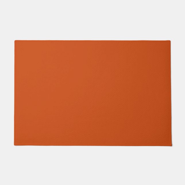 Solid colour plain rusty burnt orange doormat (Front)