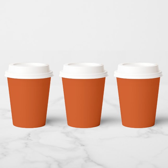 Solid colour plain rusty burnt orange paper cups (Multi)