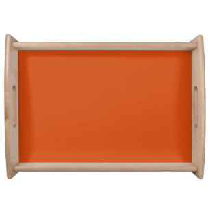 Solid colour plain rusty burnt orange serving tray