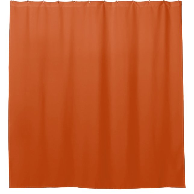 Solid colour plain rusty burnt orange shower curtain (Front)