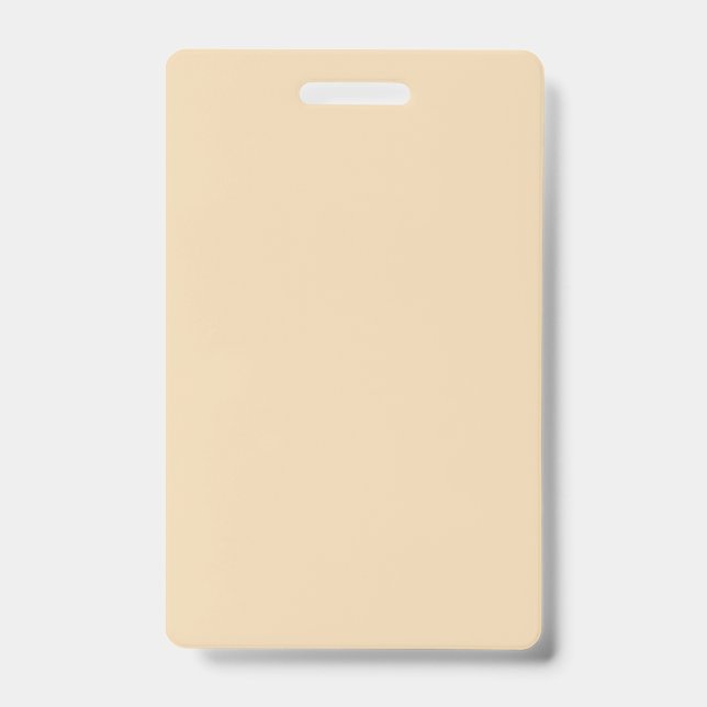 Solid colour plain sand beige dutch white ID badge (Front)