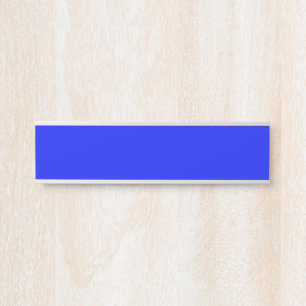 Solid colour plain sapphire bright blue door sign