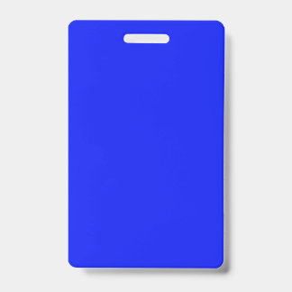 Solid colour plain sapphire bright blue ID badge