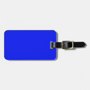 Solid colour plain sapphire bright blue luggage tag