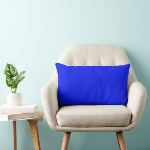 Solid colour plain sapphire bright blue lumbar cushion