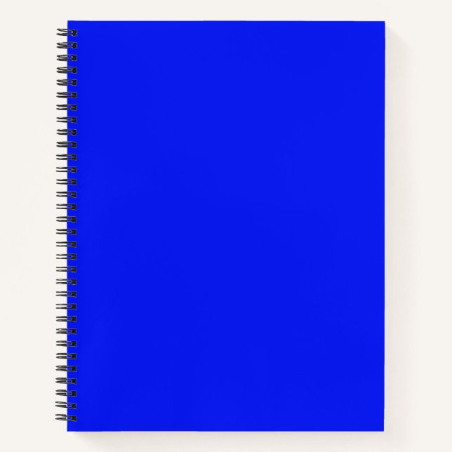 Solid colour plain sapphire bright blue notebook (Front)