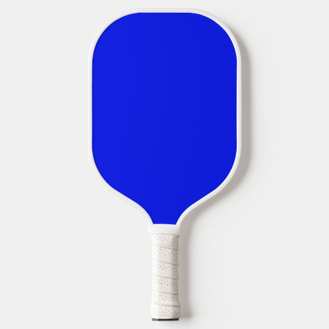 Solid colour plain sapphire bright blue pickleball paddle (Front)
