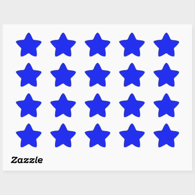 Solid colour plain sapphire bright blue star sticker (Sheet)