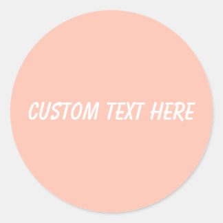 Solid colour plain simple delicate Tropical Peach Classic Round Sticker