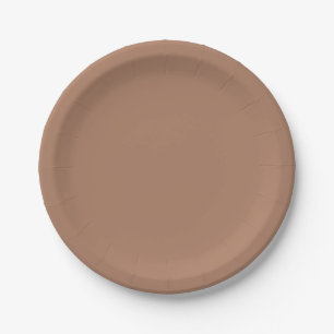 Solid colour plain tan toasted almond paper plate