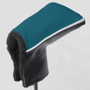 Solid colour plain teal peacock golf head cover