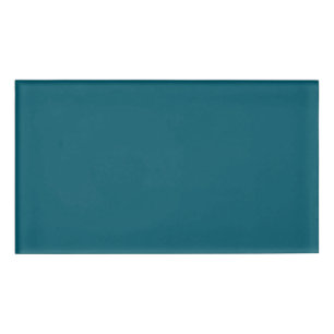 Solid colour plain teal peacock name tag