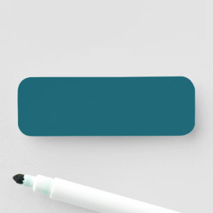 Solid colour plain teal peacock name tag