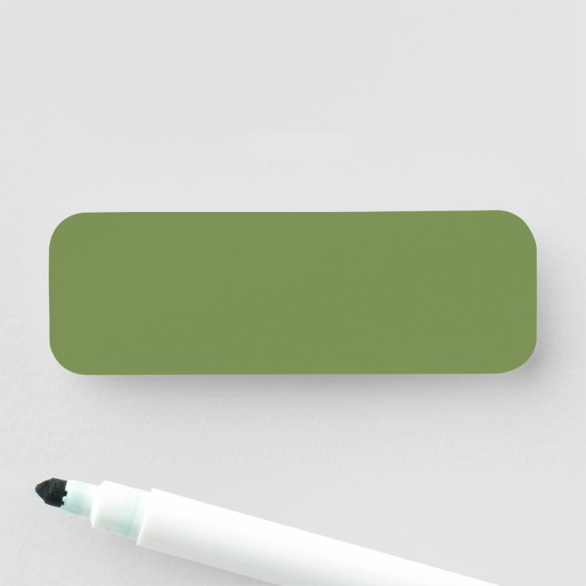 Solid colour plain thyme sage green  name tag (In Situ)
