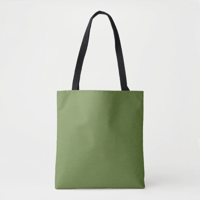 Solid colour plain thyme sage green  tote bag (Front)