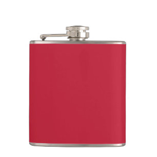 Solid colour plain true red hip flask