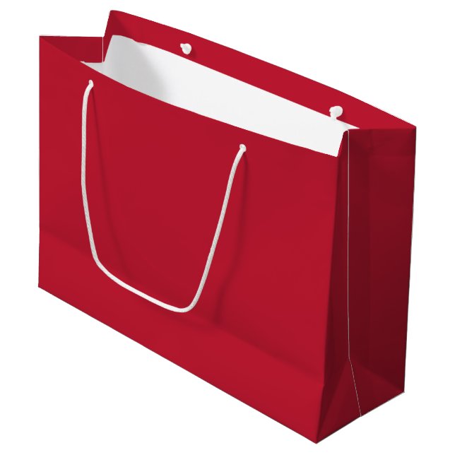 Solid colour plain true red large gift bag (Front Angled)