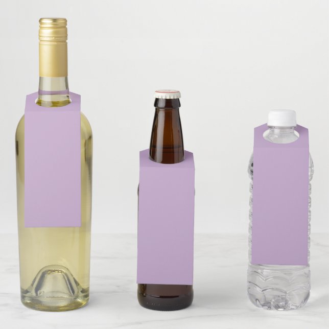 Solid colour plain wisteria light purple bottle tag (In Situ)