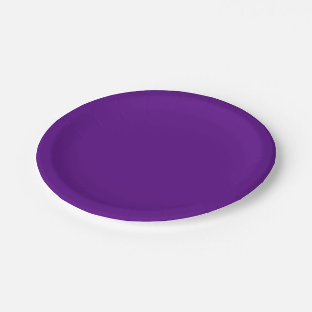 Solid Colour: Purple Paper Plate (Angled)