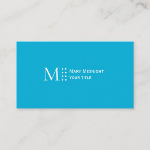 Solid Colour QR code Modern Elegant Bright Blue Business Card