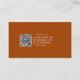 Solid Colour QR code Modern Elegant Roux Business Card