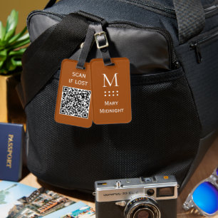  Solid Colour QR code Scan if lost Roux Safety  Luggage Tag
