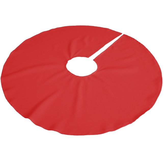 Solid Colour: Red Brushed Polyester Tree Skirt (Angled)