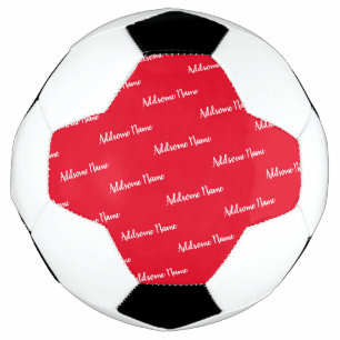 Solid Colour Red Modern Basic Monogrammed Football