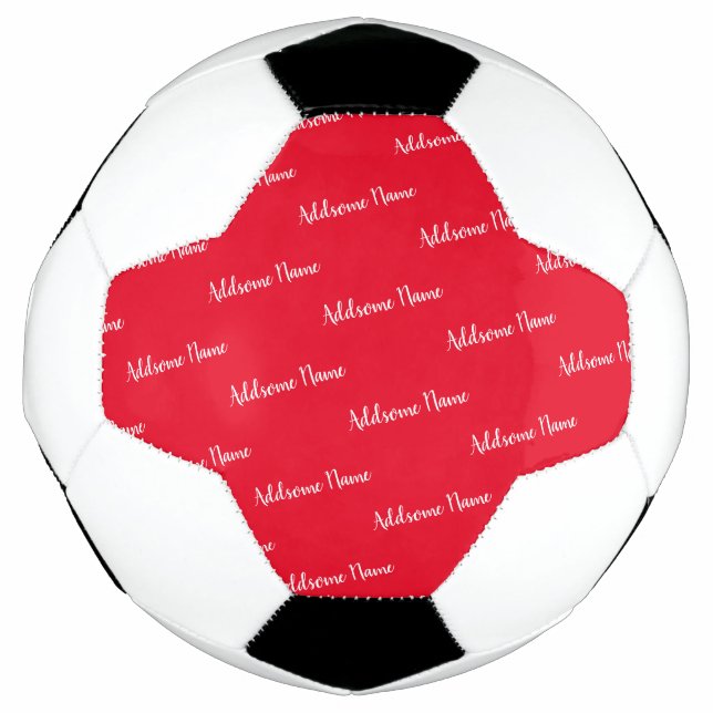 Solid Colour Red Modern Basic Monogrammed Football (Front)