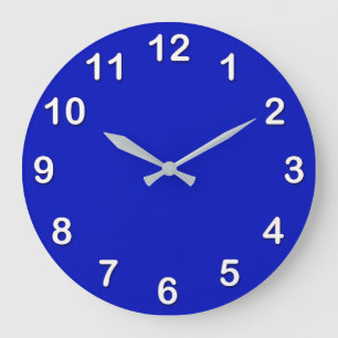 Solid Colour: Royal Blue Large Clock