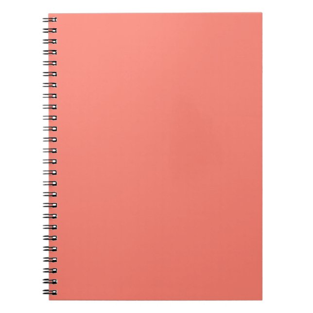 Solid colour salmon coral notebook (Front)