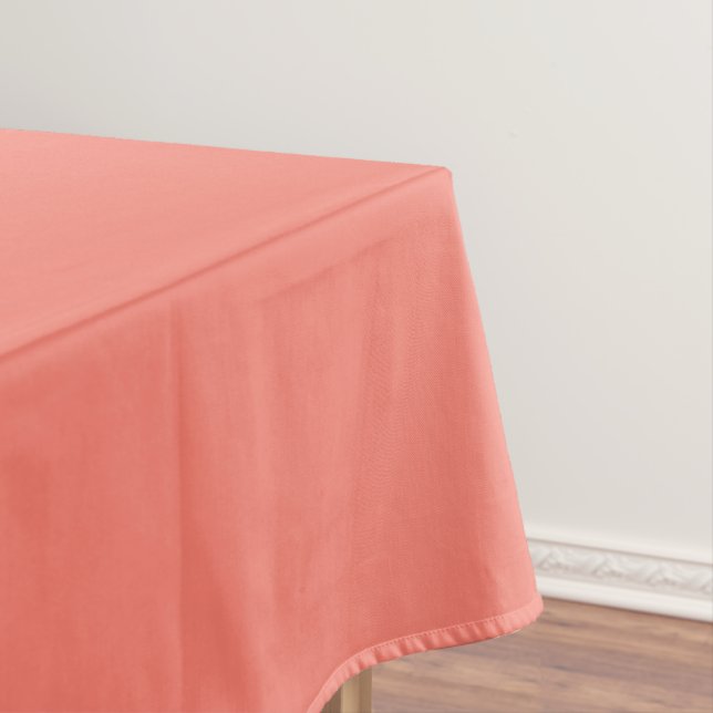 Solid colour salmon coral tablecloth (In Situ)