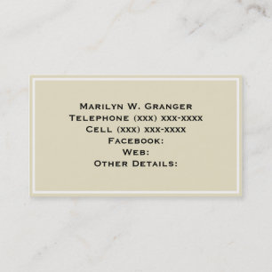 Solid Colour: Sand Beige Business Card