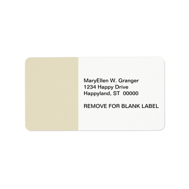 Solid Colour: Sand Beige Label (Front)