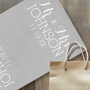 Solid Colour Silver - Mr & Mrs Wedding Favours Tissue Paper